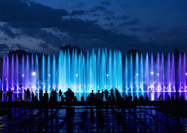 colorful fountain led lighting