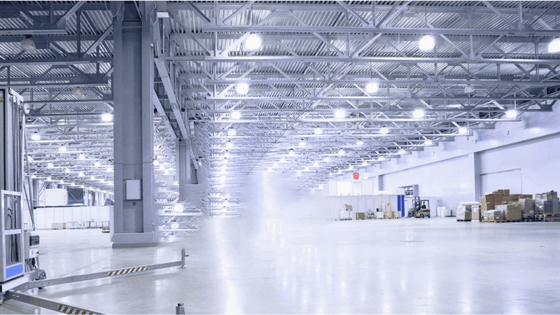 High bay lights are specifically built with high ceilings in mind and to be hung from elevated ceilings. 