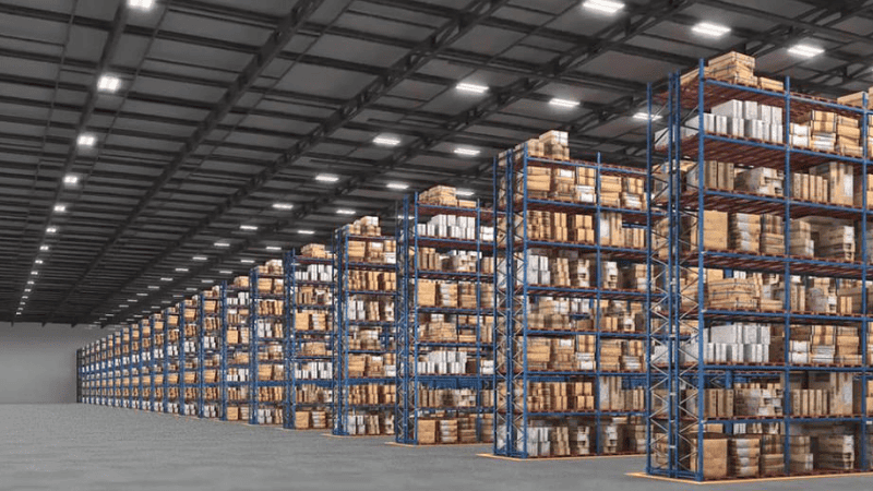 OSHA advises maintaining proper illumination levels in warehouses. General spaces should have an average of 5-foot candles, while areas requiring fine attention to detail should have 10-foot candles. 