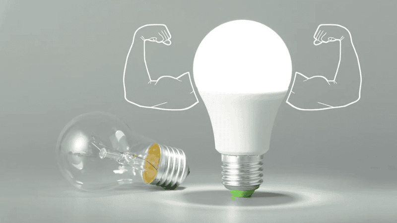 Energy efficiency is the light produced by a bulb per unit of energy consumption, usually measured in lumens per watt. 