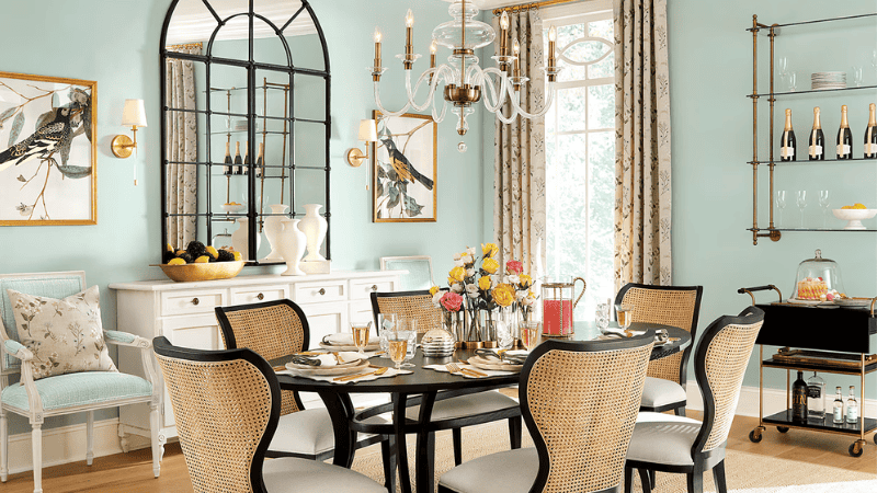 The room size determines the diameter of the chandelier light or fixture.