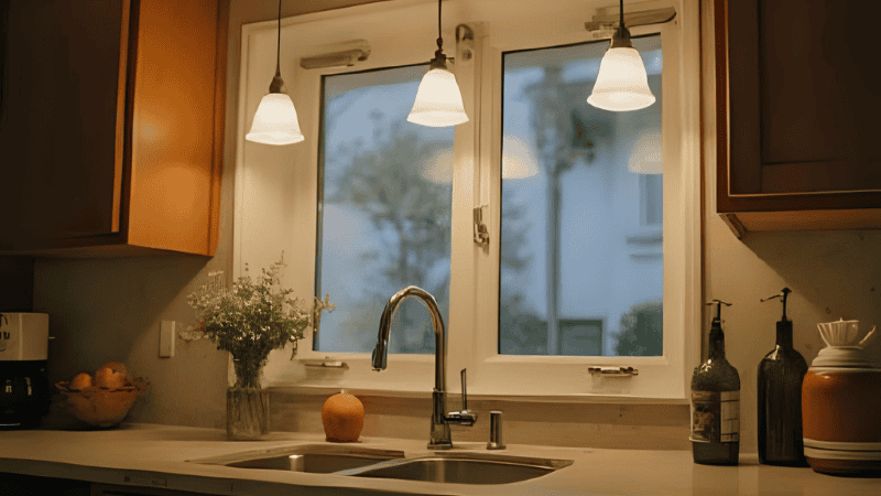 A kitchen sink lamp with a waterproof device