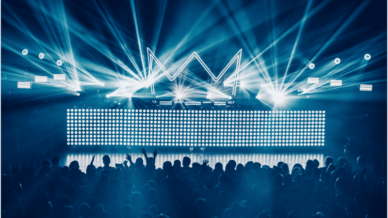 Spotlights in a club