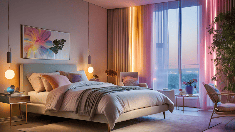 RGB lights in the bedroom