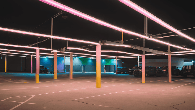 RGB and RGBW lights in the parking 