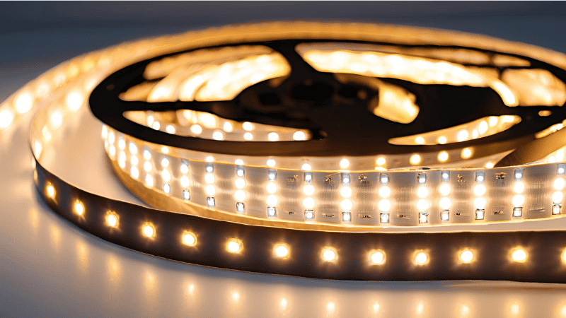 The display of warm light strips
