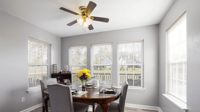 Fan lights on the kitchen roof