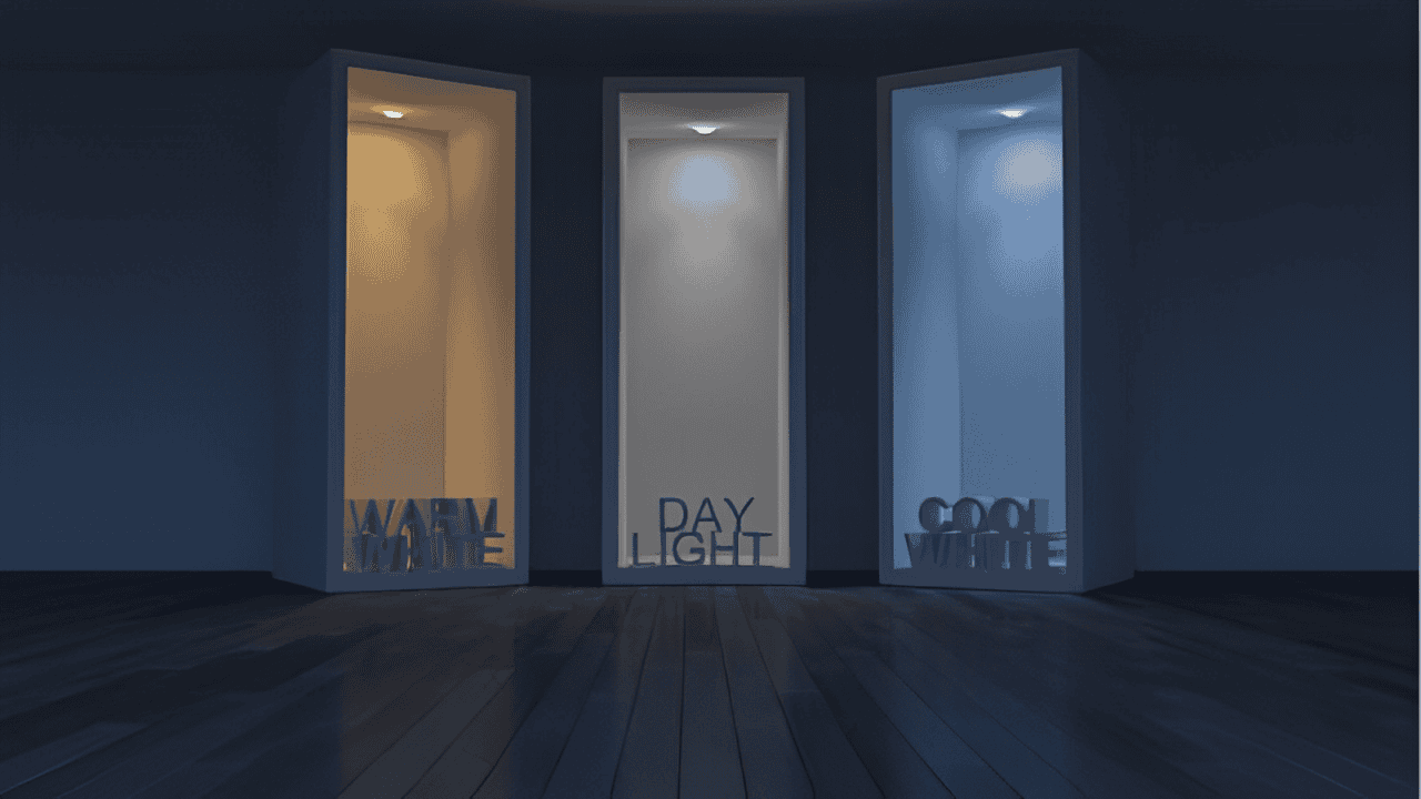 Different color temperature of light.