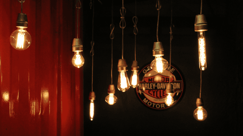 Light bulbs on a string.