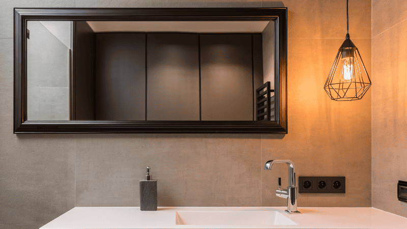 Enclosed fixtures are also a great choice for bathrooms. 