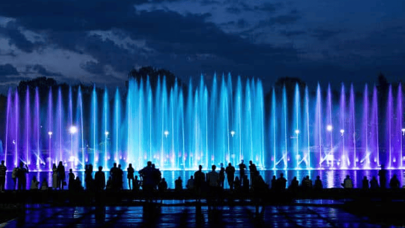 colorful fountain led lighting