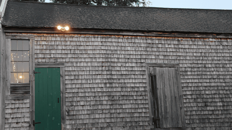 A scene picture of wall lamps being used outdoors