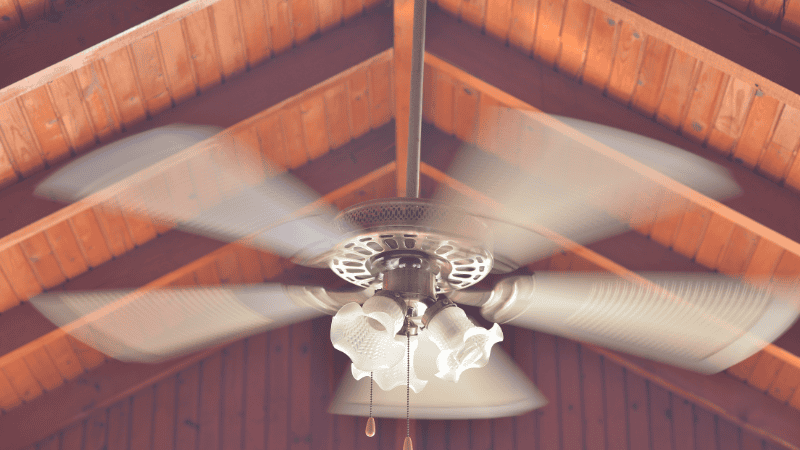 Wooden ceiling fan with lights