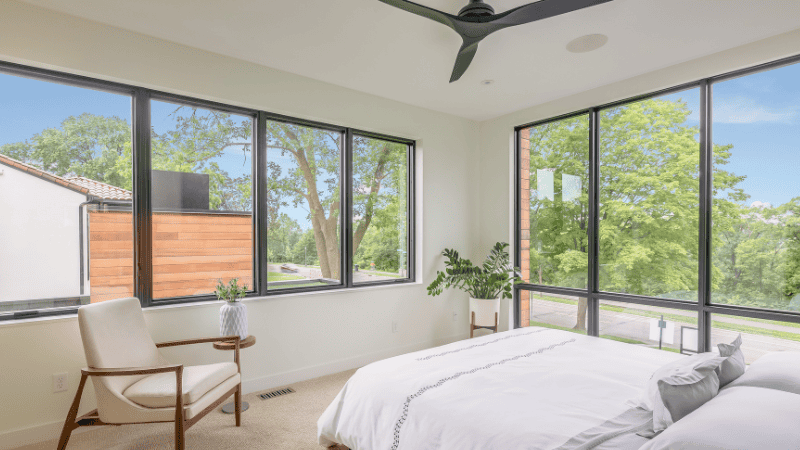 Display of modern-style ceiling fans