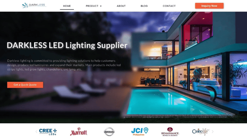 Darkless Lighting Technology website