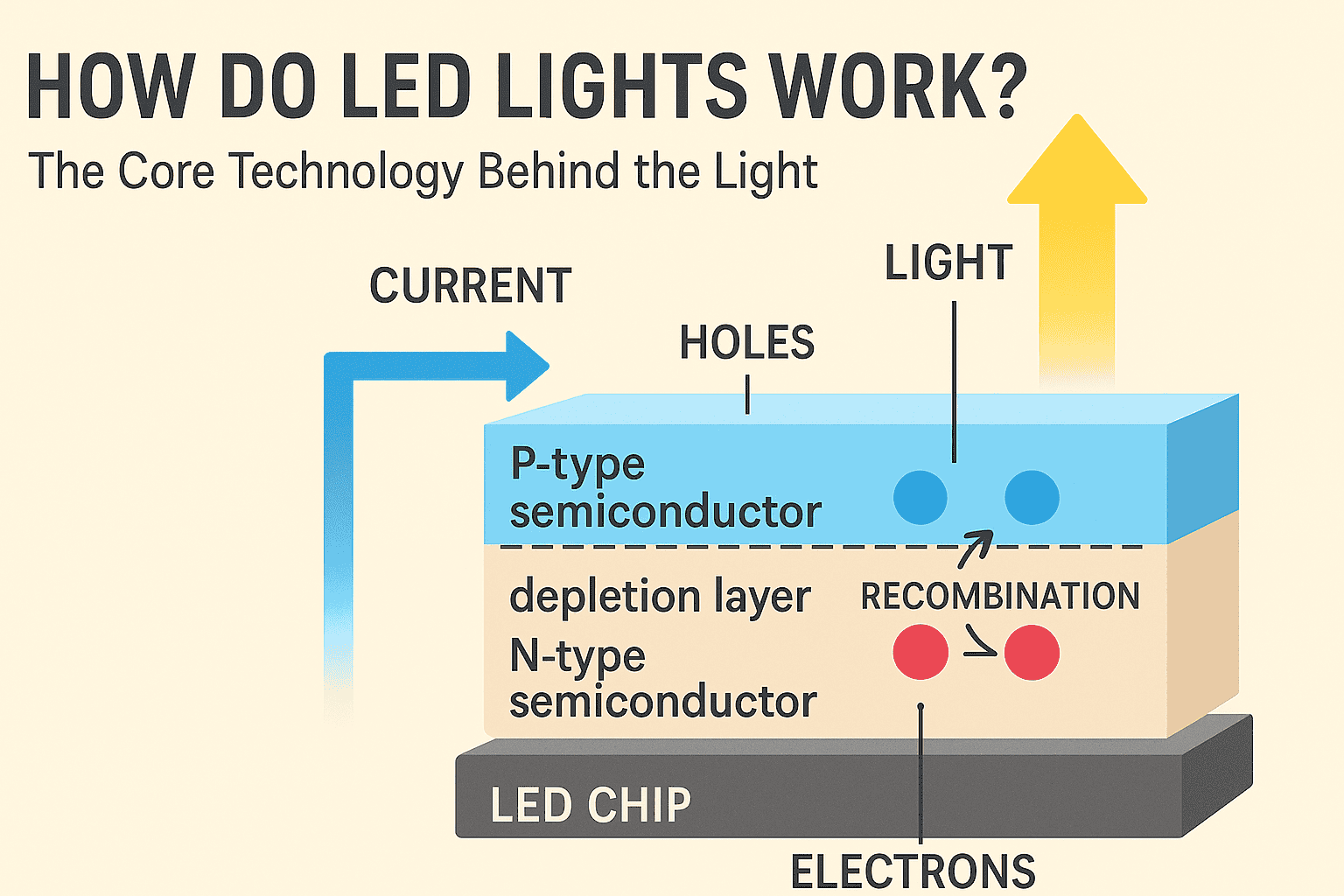 the image to explain "How do led lights work?"