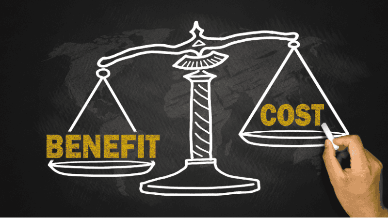 the image express the cost and benefits