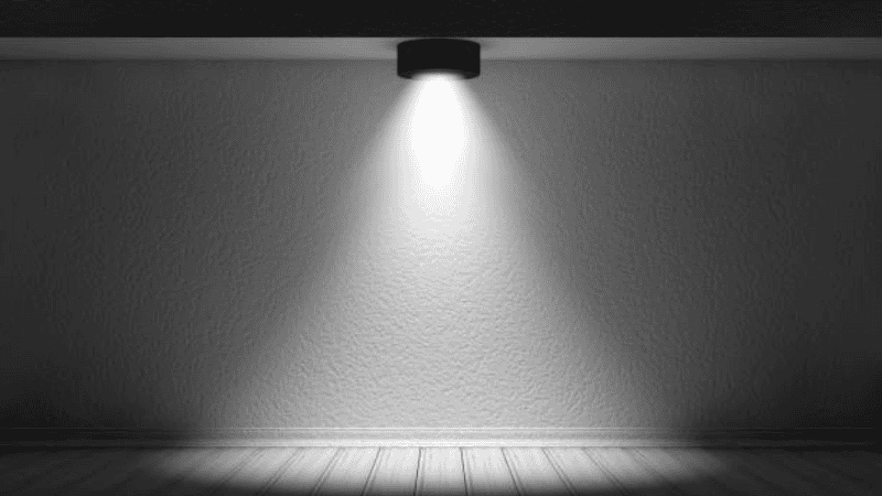 Light spread of a light bulb.