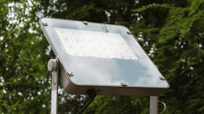 The detail of flood lights display and application in the outdoor area