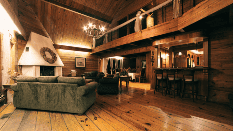 warm lights in living room design display